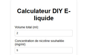 Lire la suite à propos de l’article Découvrez le Calculateur DIY E-liquide. calculer votre dosage nicotine